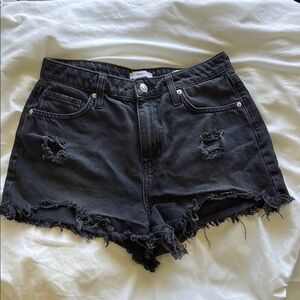 Forever 21 Black Distressed Jean Shorts